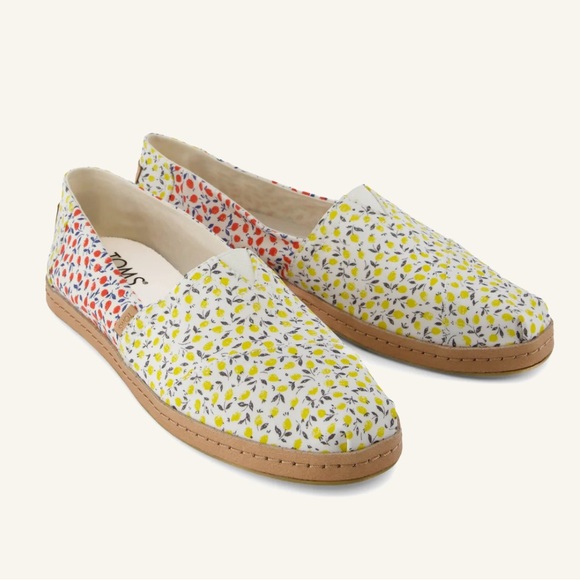 TOMS Alpargata Leather Wrap Yellow Multi Liberty Print - Picture 2 of 6